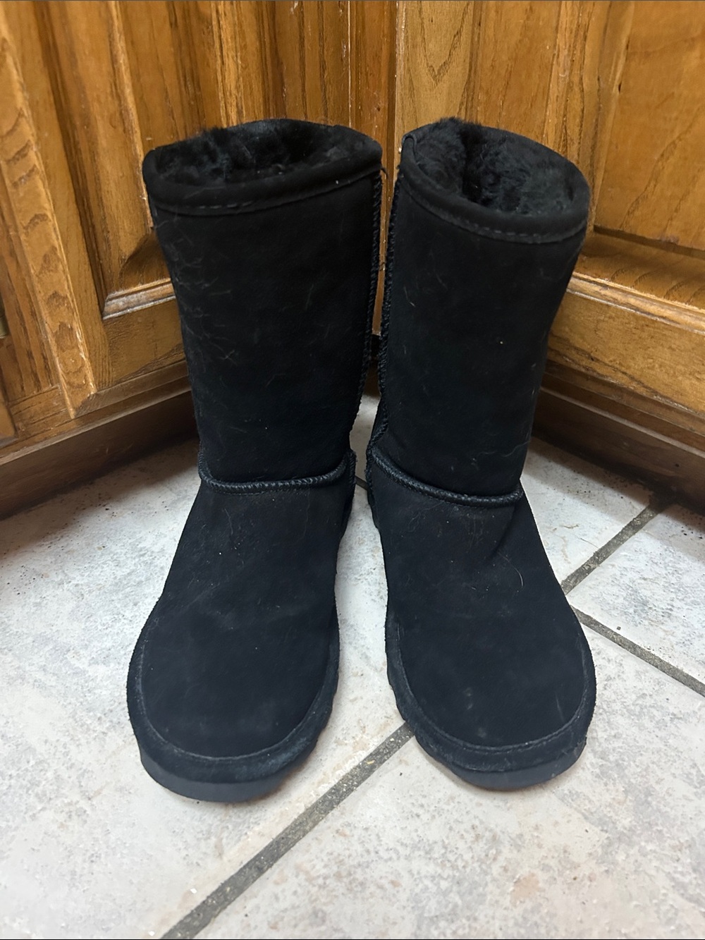 Bearpaw Black Suede Winter Boots